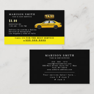 Professioneel Taxi Service Visitekaartje
