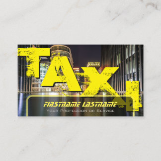 Professioneel taxichauffeur taxichauffeur gele tax visitekaartje