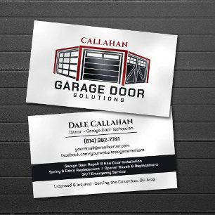 Professioneel technicus voor garagedeurservice visitekaartje