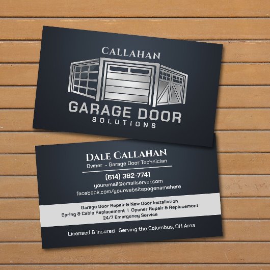 Professioneel technicus voor garagedeurservice visitekaartje