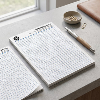 Professioneel technisch rasterpapier met bedrijfsl notitieblok