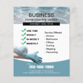 Professioneel thuisreinigingscentrum — blauw flyer (Voorkant)