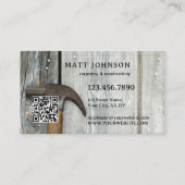 Professioneel Timmerman Constructie QR Code Visitekaartje (Achterkant)