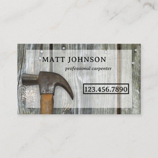 Professioneel Timmerman Constructie QR Code Visitekaartje (Voorkant)