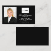 Professioneel Toevoegen Logo Foto Zwart-wit Visitekaartje (Voorkant / Achterkant)