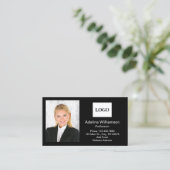 Professioneel Toevoegen Logo Foto Zwart-wit Visitekaartje (Staand voorkant)