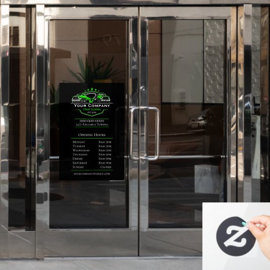 Professioneel Touwbedrijf, Openingstijden Raamsticker (Kantoordeur)