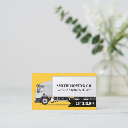 Professioneel transport en opslag visitekaartje (Staand voorkant)