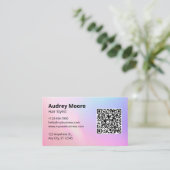 Professioneel Trendy Kapsalon Logo QR Code Visitekaartje (Staand voorkant)