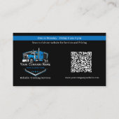 Professioneel Trucking Hauling Bedrijf QR Code Visitekaartje (Achterkant)