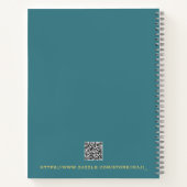 Professioneel Turquoise effen kleur effen Initiaal Notitieboek (Achterkant)