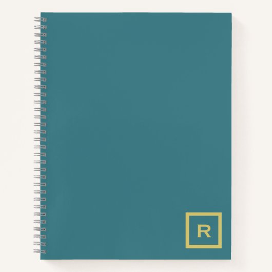 Professioneel Turquoise effen kleur effen Initiaal Notitieboek (Voorkant)
