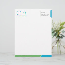 Professioneel Turquoise & Groen Briefhoofd Sjabloon