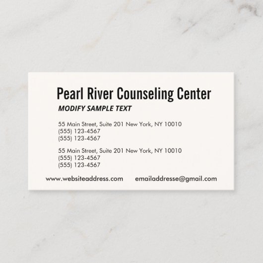 Professioneel twee adres Ivory Visitekaartje (Voorkant)