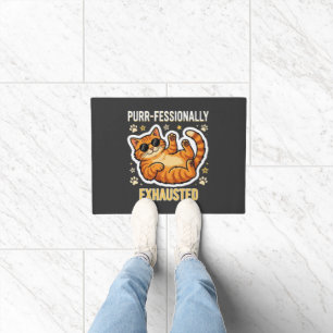 Professioneel Uitgeput Grappig Lui Kat T-Shirt Deurmat