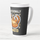 Professioneel Uitgeput Grappig Lui Kat T-Shirt Latte Mok (Rechterhoek)