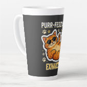 Professioneel Uitgeput Grappig Lui Kat T-Shirt Latte Mok (Linkerhoek)