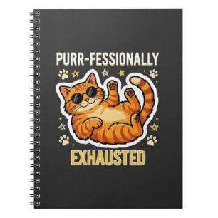 Professioneel Uitgeput Grappig Lui Kat T-Shirt Notitieboek
