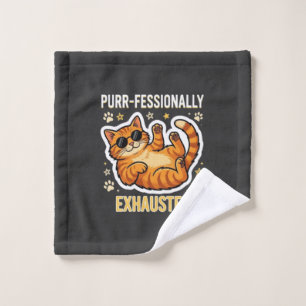 Professioneel Uitgeput Grappig Lui Kat T-Shirt Washandje