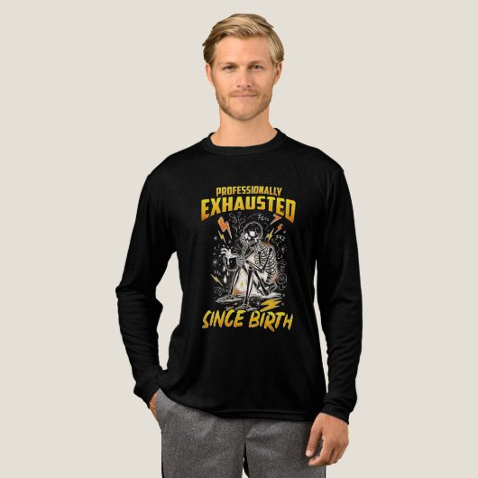Professioneel uitgeput sinds de geboorte Tri-Blend shirt (Voorkant)
