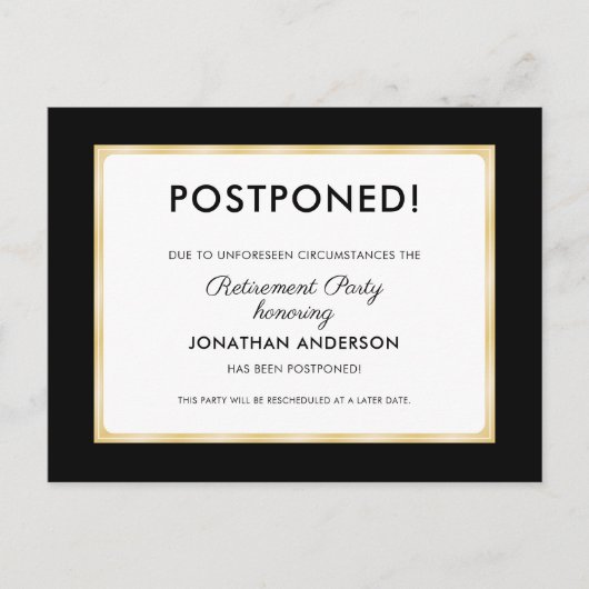 Professioneel Uitgesteld Pensioen Partij Briefkaart (Voorkant)