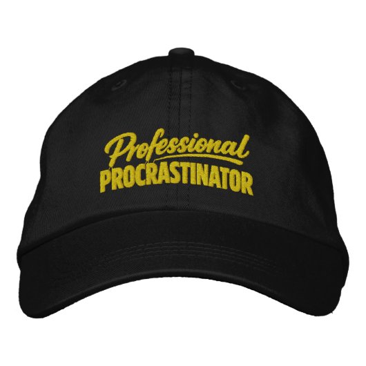 Professioneel Uitsteller Funny Humor Geborduurde Pet (Voorkant)