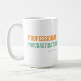 "Professioneel Uitsteller" Geestige Typografie Koffiemok