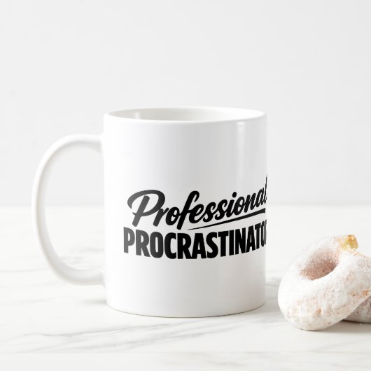 Professioneel Uitsteller Grappige Humor Koffiemok (Met donut)