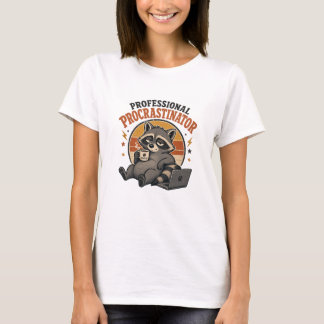 Professioneel Uitsteller Grappige Wasbeer Koffie T-shirt