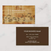 Professioneel uniek hout Moderne muziekdocent Visitekaartje (Voorkant / Achterkant)