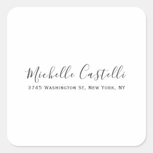 Professioneel Uniek Klassiek Eenvoudig Handschrift Vierkante Sticker