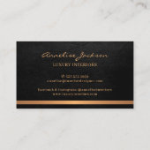 Professioneel uniek zwart goud moderne elegant visitekaartje (Achterkant)