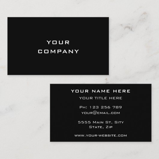 Professioneel Uw Eigen Ontwerp Zwart Visitekaartje (Voorkant / Achterkant)