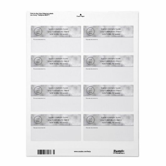 Professioneel uw Logo in zwart-wit Etiket (Full Sheet)