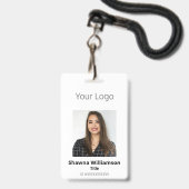 Professioneel Uw Logo Wit Foto Streepjescode ID Badge (Voorzijde met lanyard)