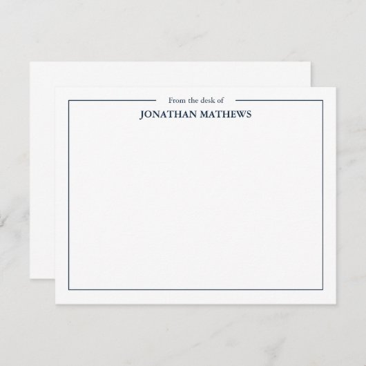 Professioneel Vanaf het bureau van Square Border B Notitiekaartje (Voorkant / Achterkant)