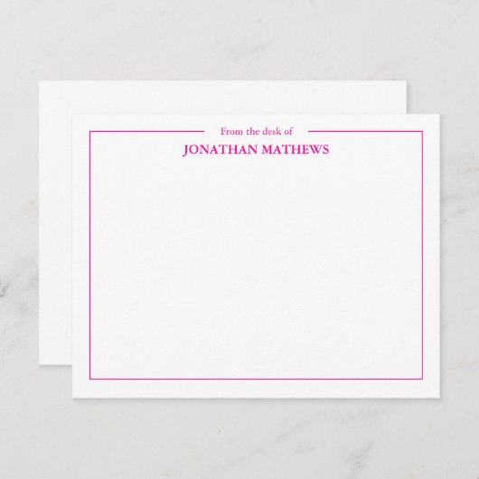 Professioneel Vanaf het bureau van Square Border P Notitiekaartje (Voorkant / Achterkant)