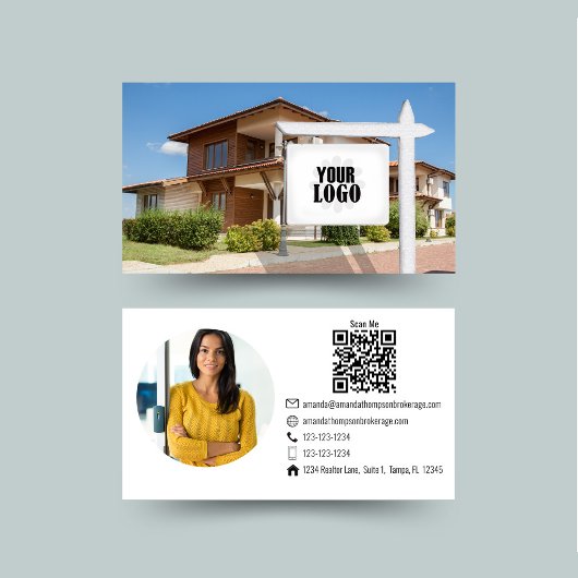 Professioneel vastgoed foto QR-code Visitekaartje