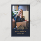 Professioneel Vastgoed Logo Foto QR Code Visitekaartje (Voorkant)