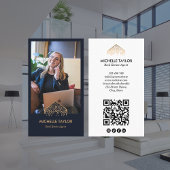 Professioneel Vastgoed Logo Foto QR Code Visitekaartje