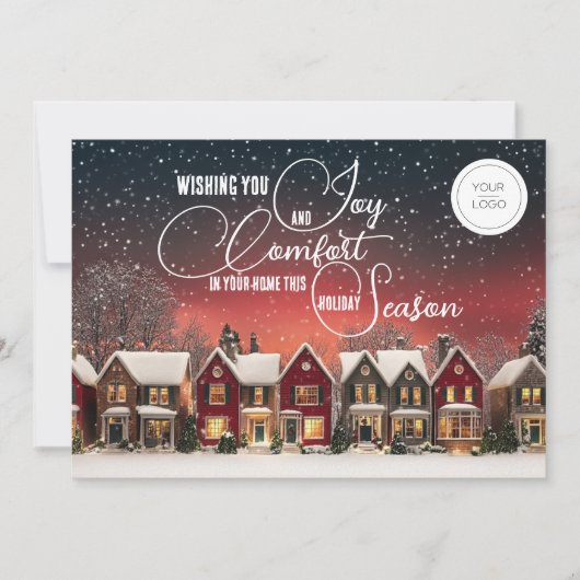 Professioneel Vastgoed Team Foto Custom Logo Feestdagenkaart (Voorkant)