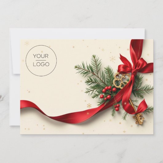 Professioneel Vastgoed Team Foto Kerstmis Feestdagenkaart (Voorkant)