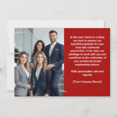 Professioneel Vastgoed Team Foto Kerstmis Feestdagenkaart (Achterkant)