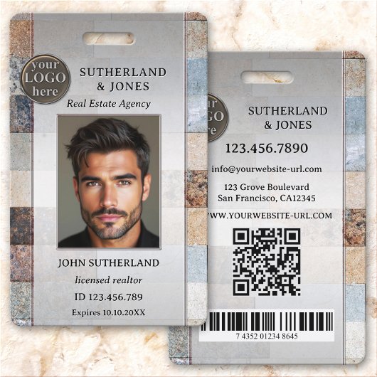 Professioneel Vastgoedmakelaar Foto ID Badge