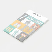 Professioneel vastgoedmakelaar post-it® notes (Schuin)