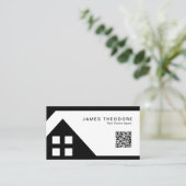 Professioneel Vastgoedmakelaars RQ Code Visitekaartje (Staand voorkant)