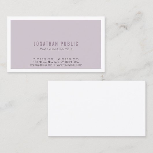 Professioneel Verfijnd Duidelijk Modern Ontwerp Visitekaartje (Voorkant / Achterkant)