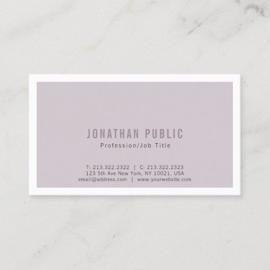 Professioneel Verfijnd Duidelijk Modern Ontwerp Visitekaartje (Voorkant)