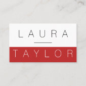 Professioneel verfijnd rood wit visitekaartje (Voorkant)