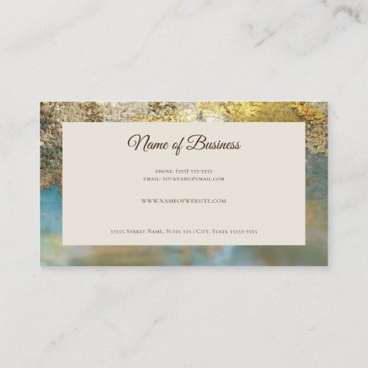 Professioneel verguld gouden folie Elegant Script Visitekaartje (Achterkant)